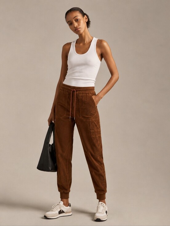 Anthropologie Pants - Anthropologie Leigh Corduroy Jogger Pants Burnt Orange Size XS